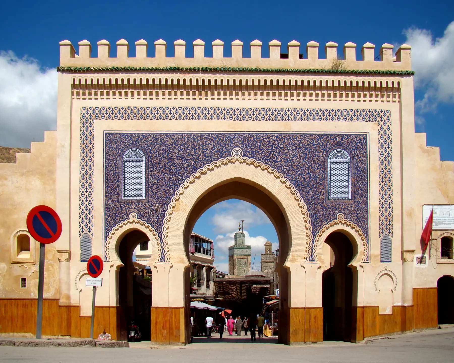 Bab Boujloud gate, the blue entrance to the Fez medina